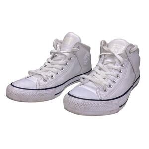 Converse Chuck Taylor All Star High White Leather Shoes 155277C Sz Men 7 Women 9